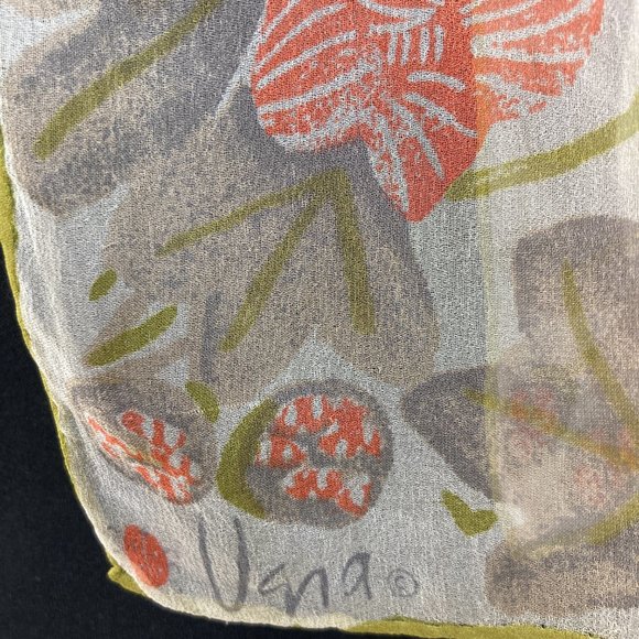 Vera Neumann 60s Butterfly Vintage Silk Chiffon Oblong Scarf - Picture 9 of 9